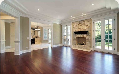 Finished hardwood flooring in a renovated home